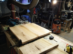 Joined oak planks