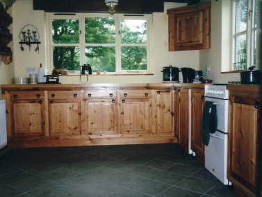 Pine kitchen cabinetry